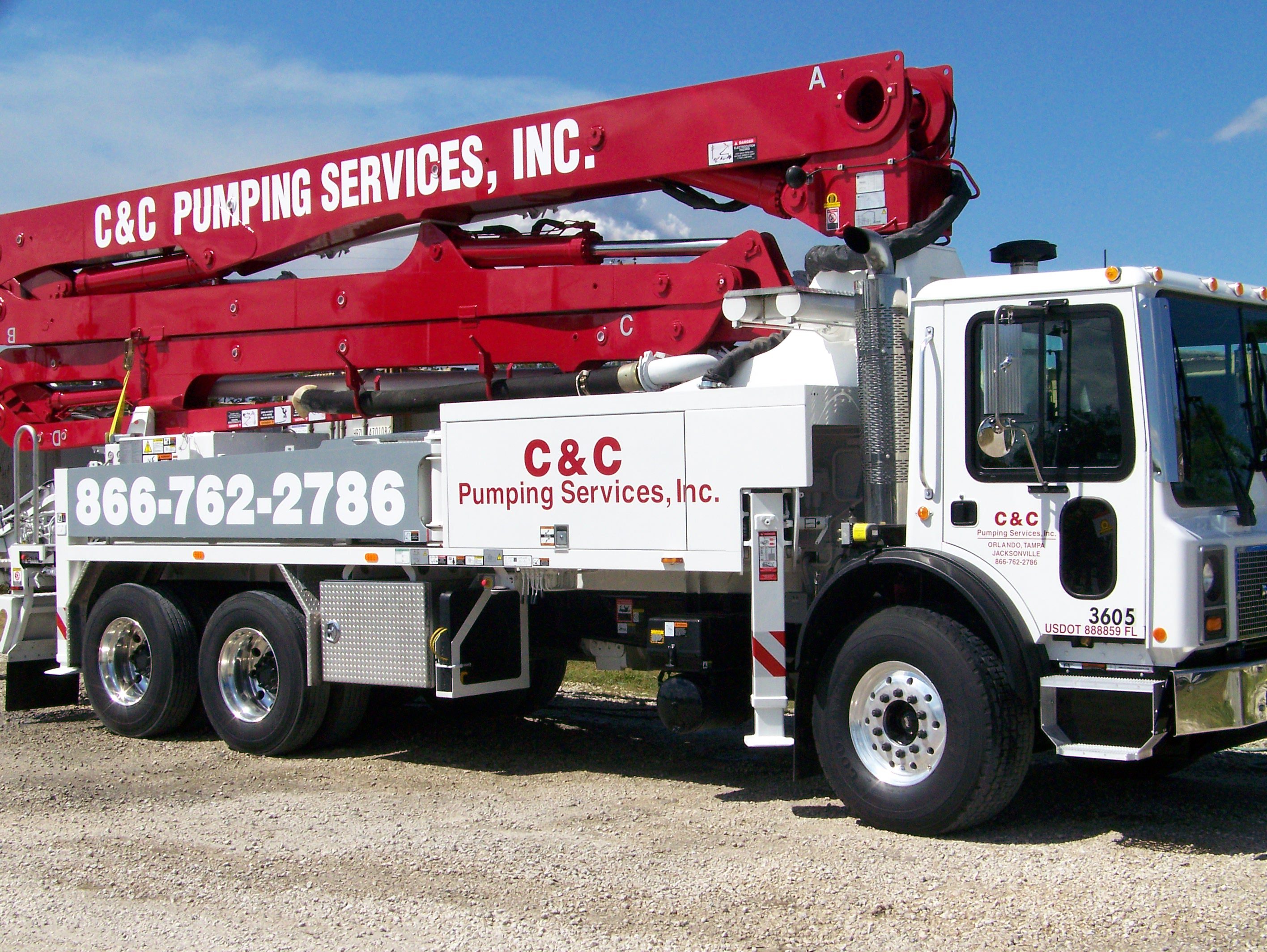 36 Meter concrete boom pump, provided by C&C Pumping Services Inc. 