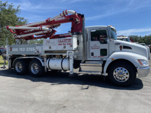 20 Meter concrete boom pump, provided by C&C Pumping Services Inc. 
